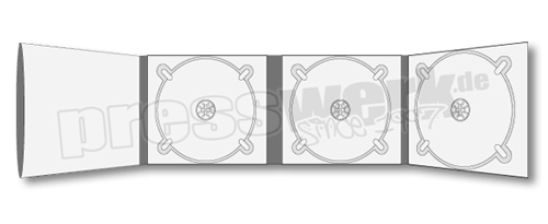 CD-KP-1021 | CD Digipack 8-seitig 3xCD 1xBooklet Sleeve