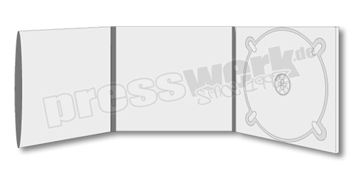 CD-KP-1045 | CD Digipack 6-seitig 1xTray rechts 1xBooklet-Slit links